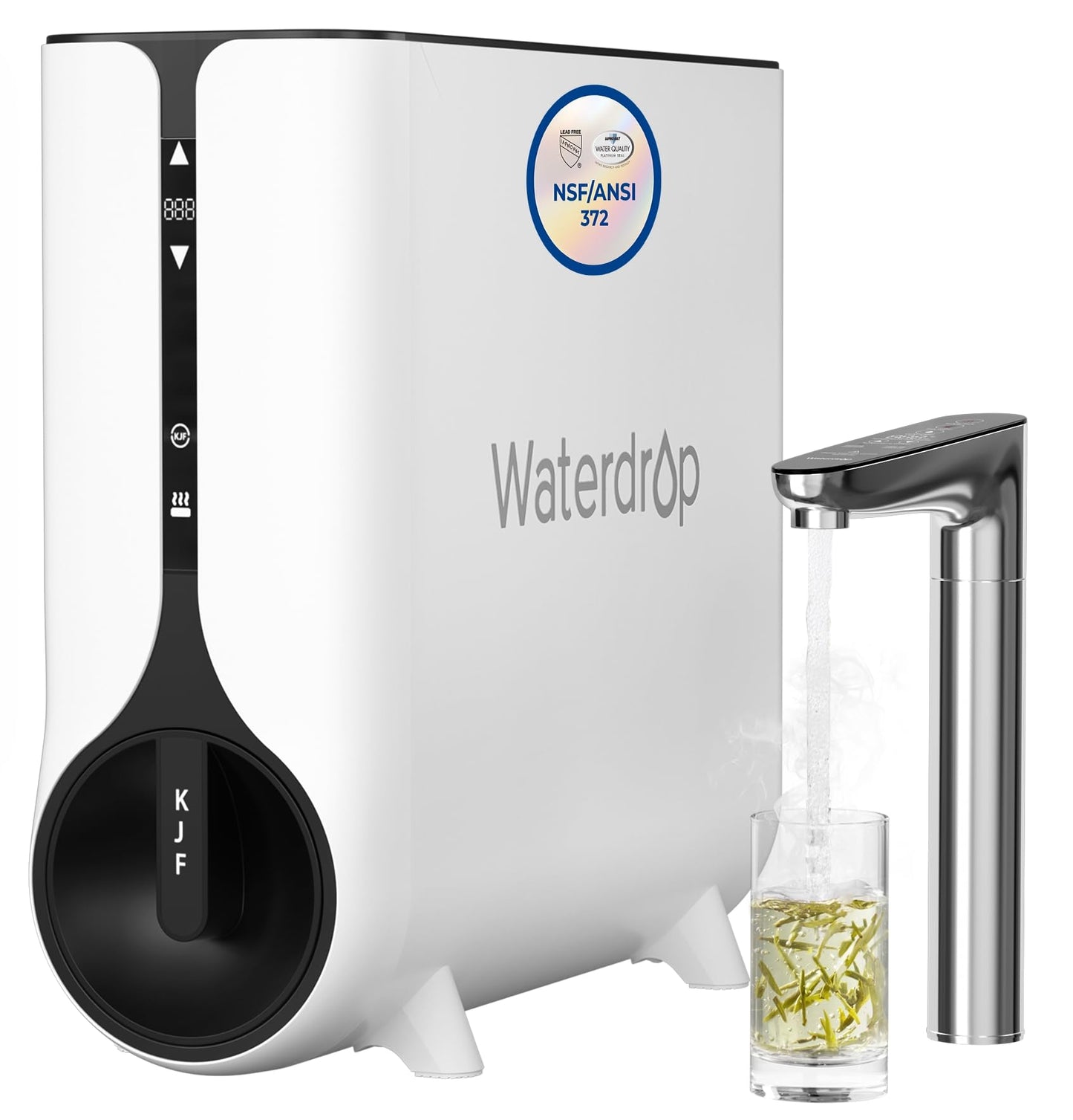 Waterdrop Umkehrosmose Instant Heißwasserspender System, 600 GPD, Tanklos, 2:1 Rein zum Abtropfen, Unter der Spüle, TDS Reduktion, Smart LED-Armatur, WD-K6/WD-KJ600