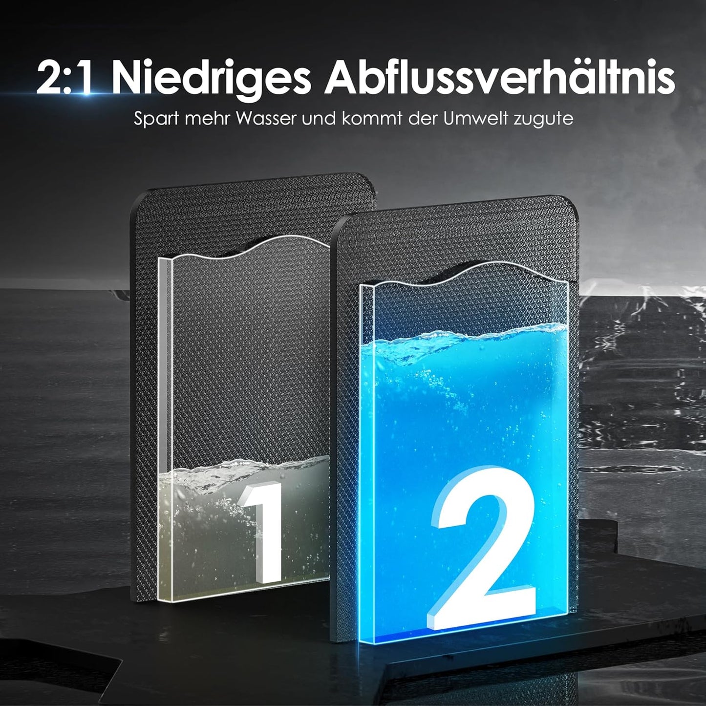 Waterdrop A1 Auftisch Umkehrosmoseanlage mit 6 Temperaturstufen (5-95°C) Mobil ohne Wasseranschluss, 7-Stufige Filterung, TDS Reduzieren, Kalkfreies Trinkwasser zum Kaffee&Tee&Kochen, Touch Display