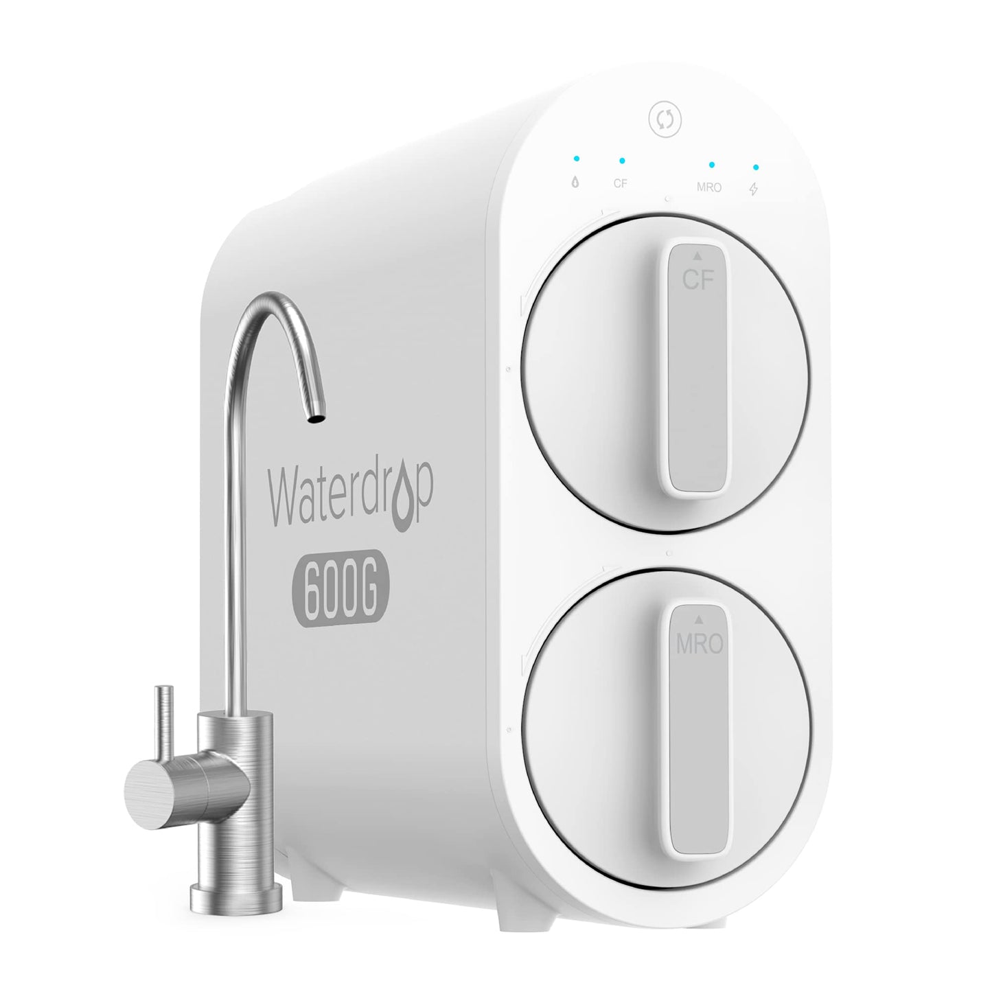 Waterdrop Reverse Osmosis System, 800 GPD, TDS Reduction, No More Calcified Kitchen Appliances, 3:1 Pure-to-Drain, RO without Tank, Reverse Osmosis Water Filter System, LED Intelligent Tap